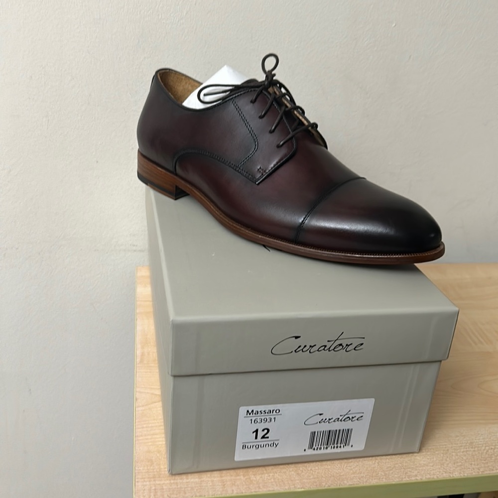 Curatore Massaro Burgundy Italian Full Grain Leather Oxford - 12